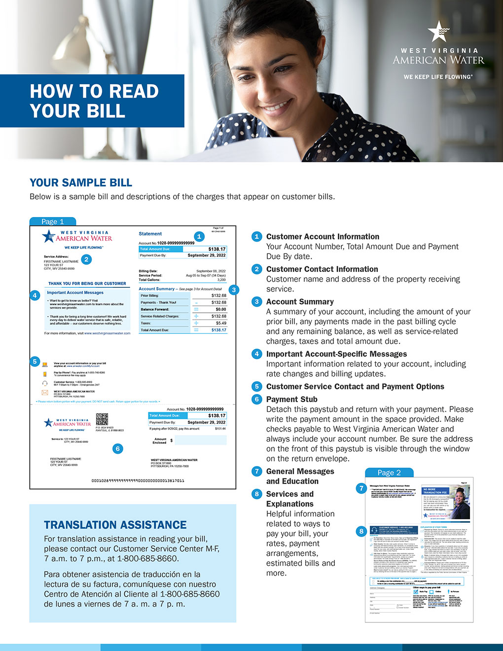 West Virginia American Water How To Read Your Bill